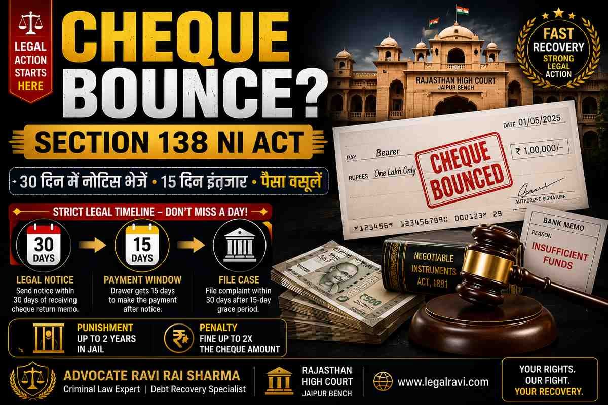 Best Cheque Bounce Lawyer in Jaipur | Expert Section 138 NI Act Recovery Specialist