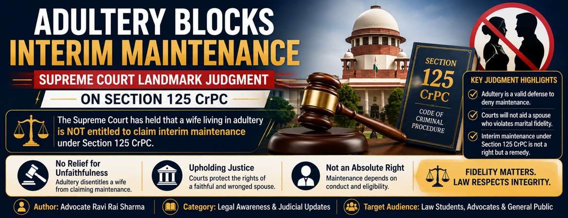 Adultery Blocks Interim Maintenance | Supreme Court Landmark Judgment on Section 125 CrPC