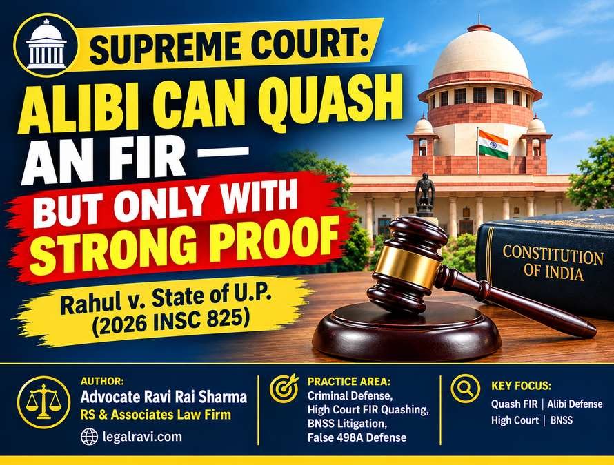 PLEA OF ALIBI CAN QUASH FIR AT THRESHOLD: SUPREME COURT IN RAHUL V. STATE OF UP (2026 INSC 825)